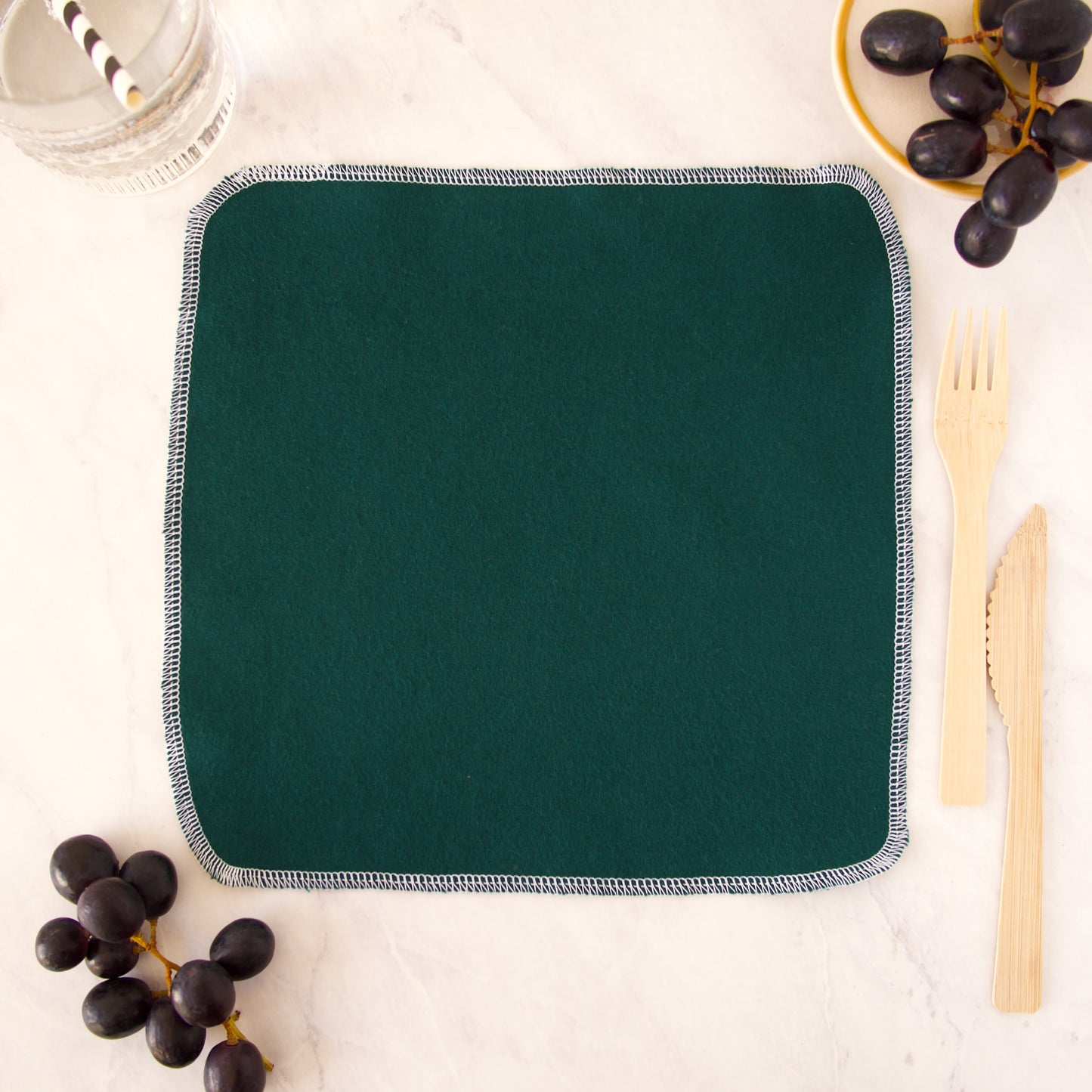 Forest Green Reusable Napkins- Set of 6