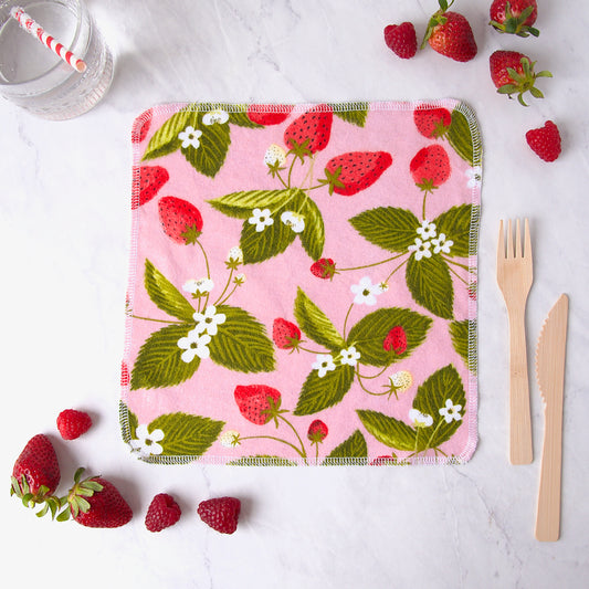 Summer Strawberries Reusable Napkins