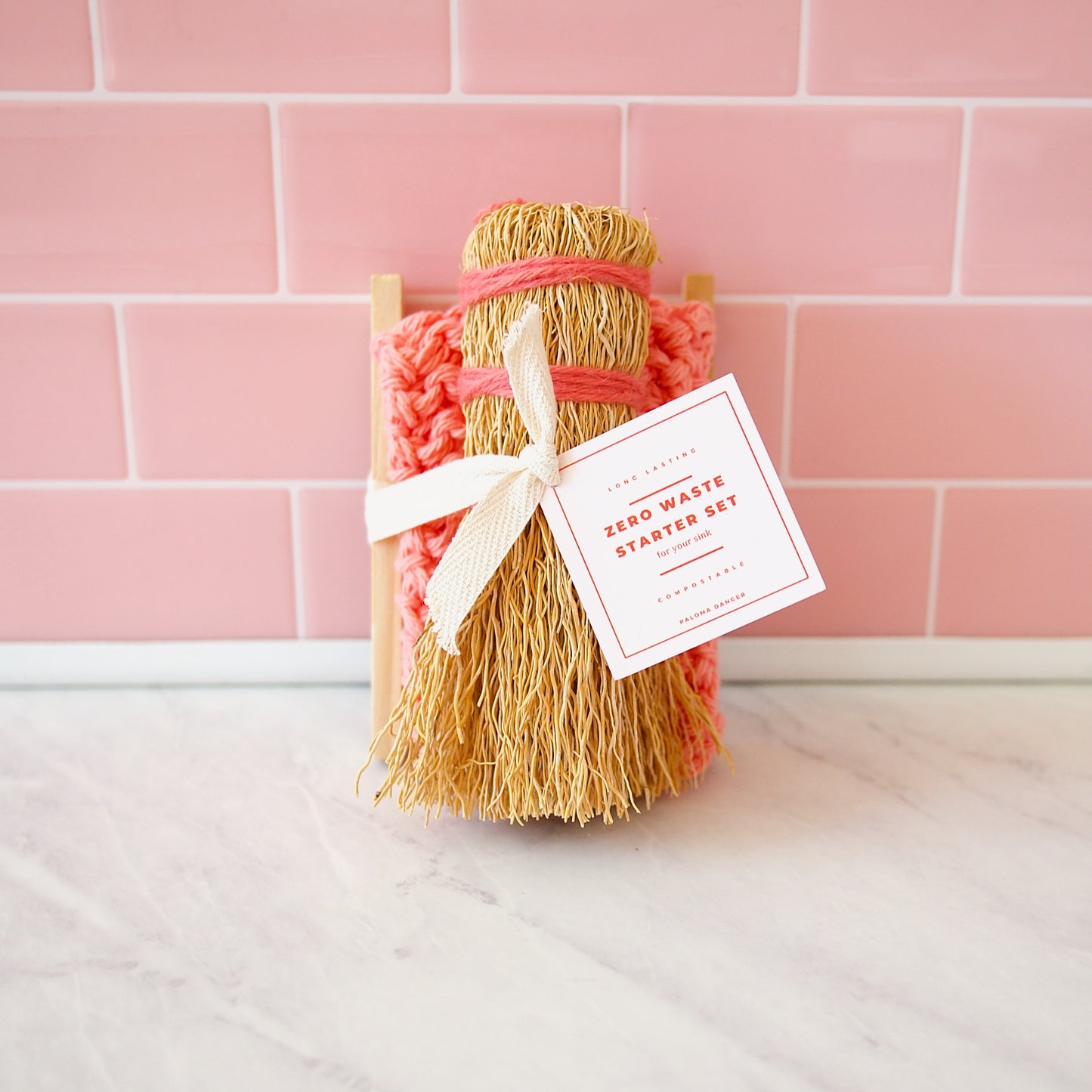Zero Waste Scrub Set in Pink
