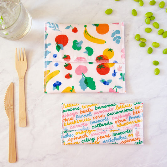 Reusable Snack Bag Set in Veggie Love