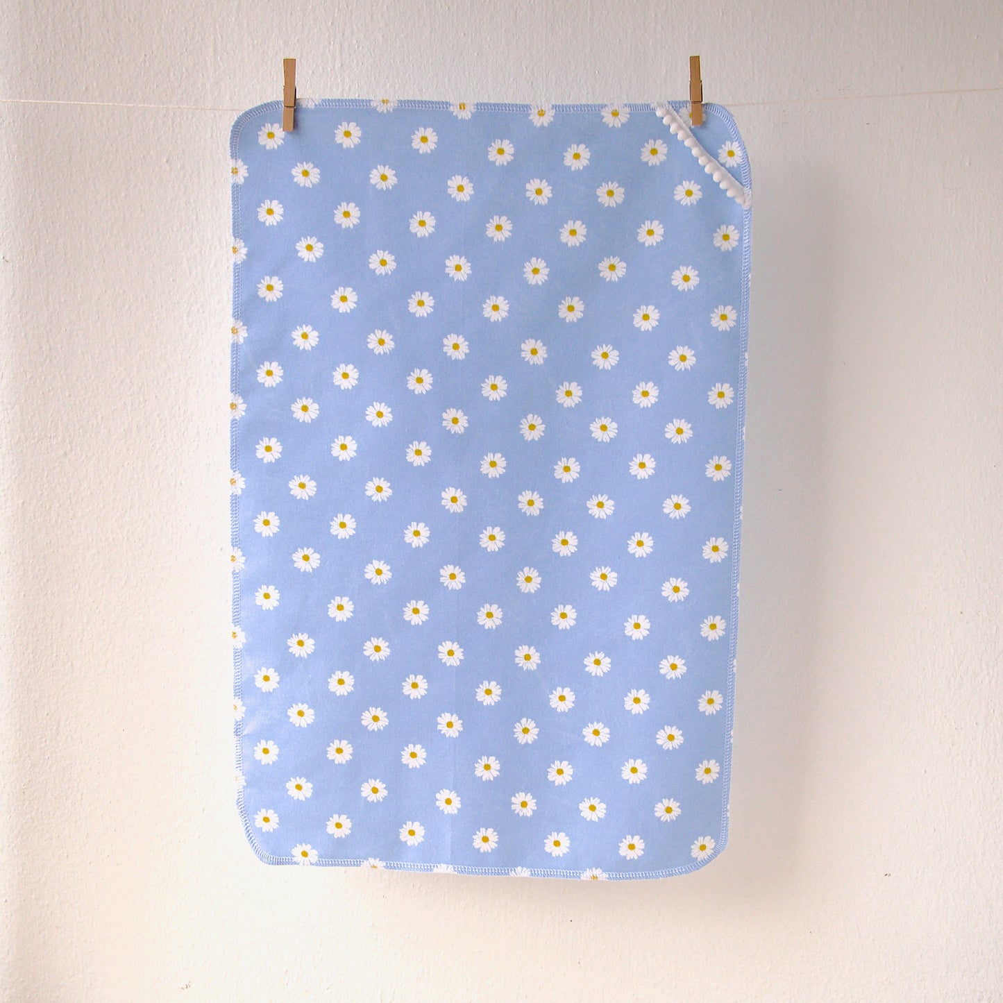 Blue and White Daisy Tea Towel