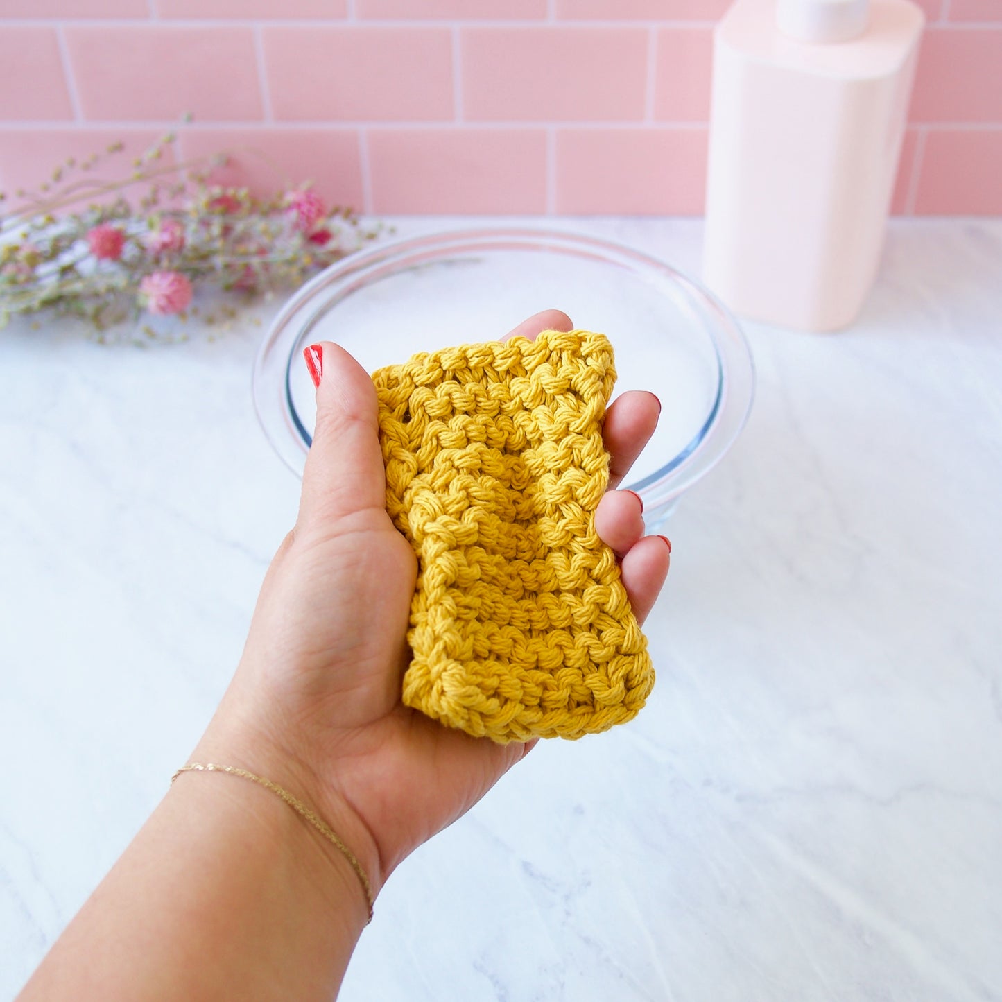 Zero Waste Scrub Set in Mustard Yellow