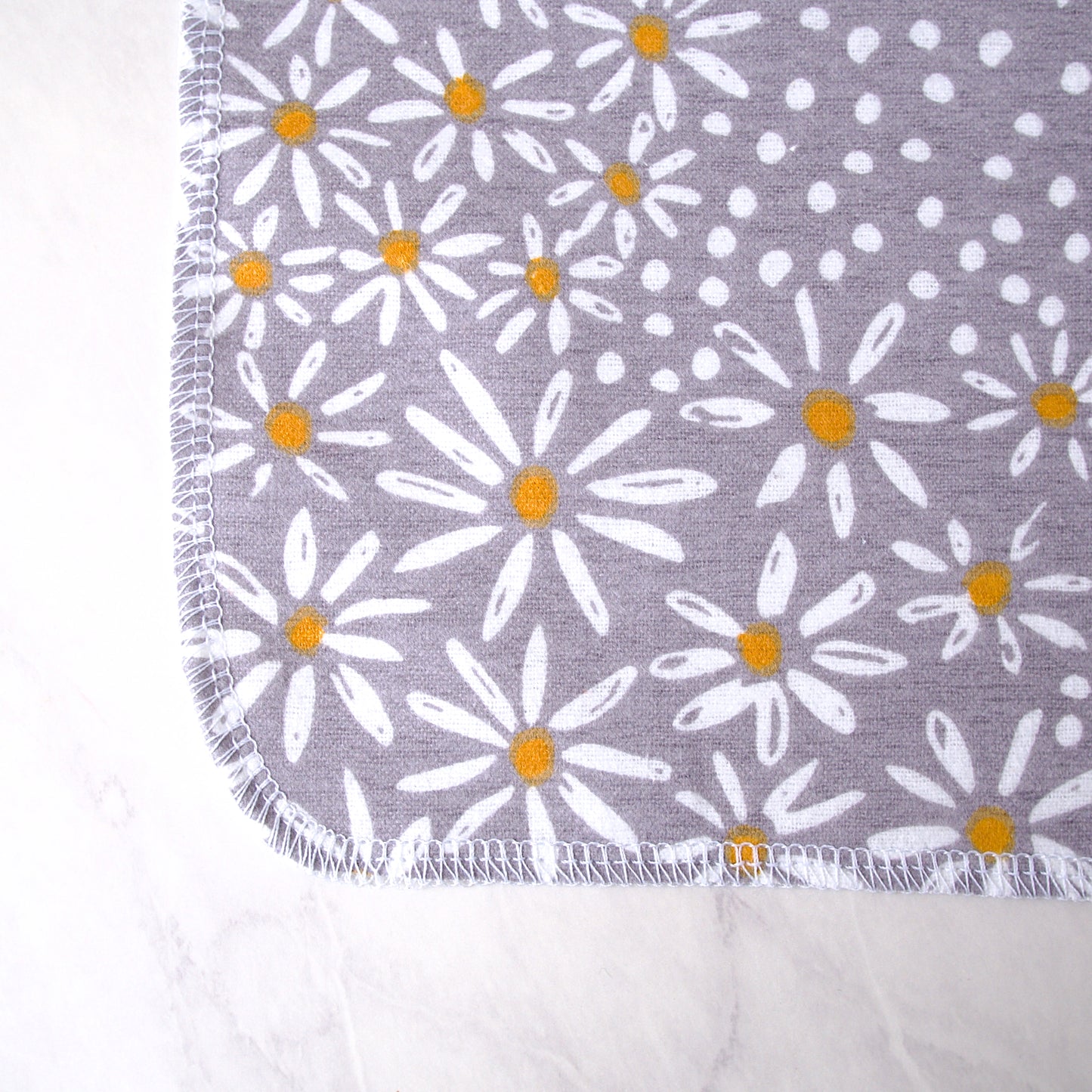 Reusable Cloth Napkins in Tiny Daisies on Gray