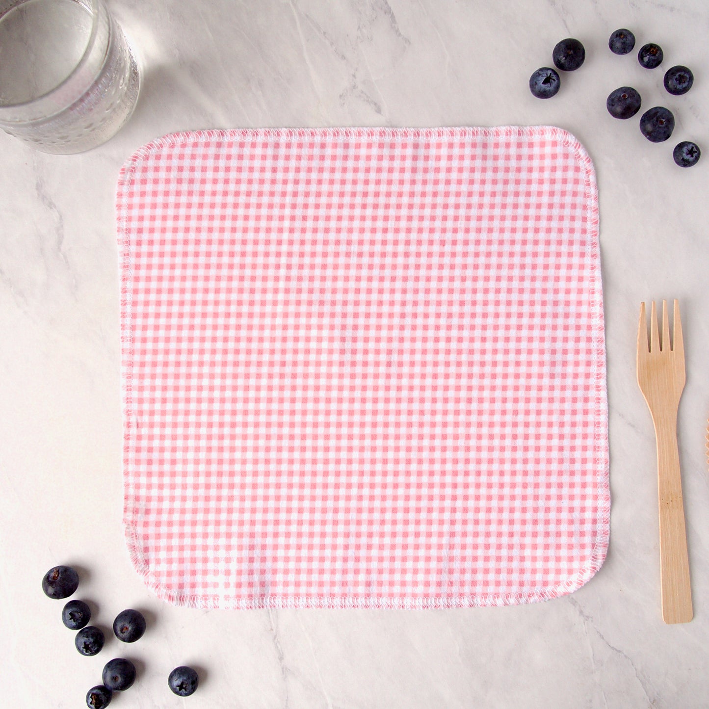 Reusable Cotton Napkins in Pink Gingham