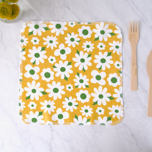 Reusable Cloth Napkins in Vintage Yellow Floral