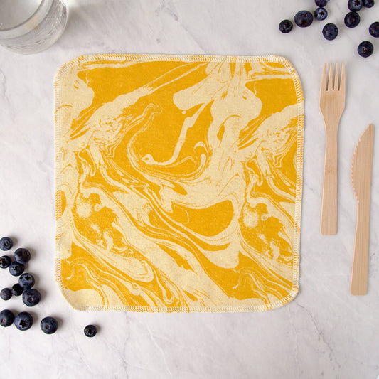 Reusable Napkins in Yellow Marble
