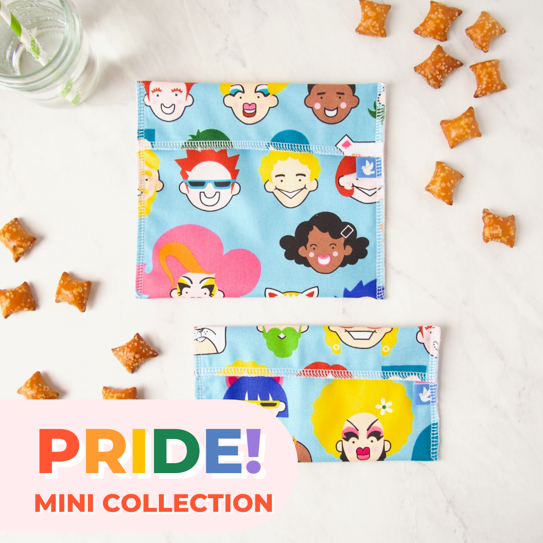 PRIDE! Mini Collection Reusable Snack Bag Set in Gayborhood