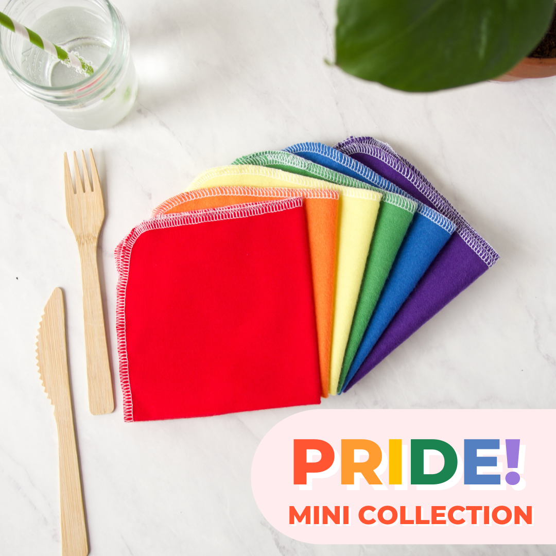 PRIDE!  Mini Collection Reusable Napkins in Rainbow