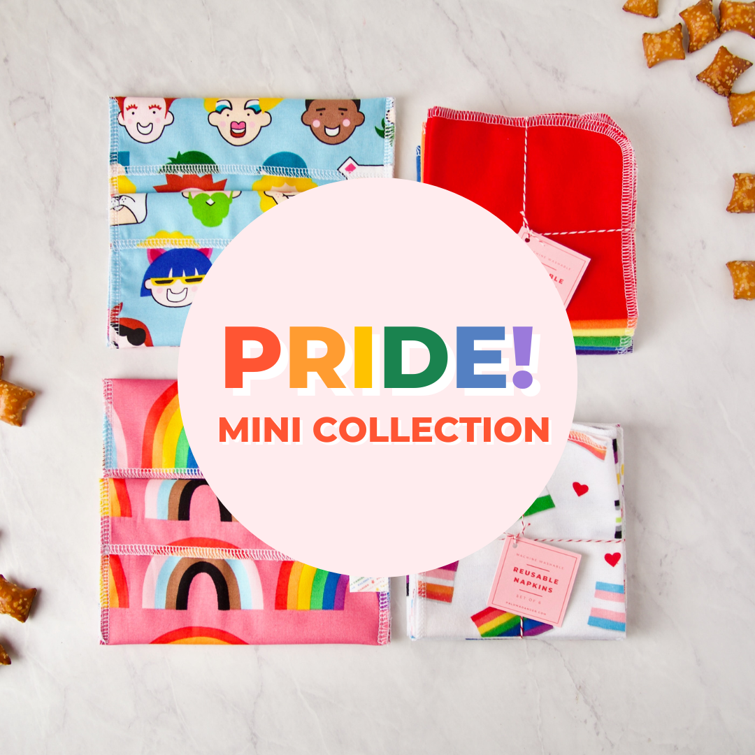 PRIDE! Mini Collection Reusable Snack Bag Set in Pink Rainbows