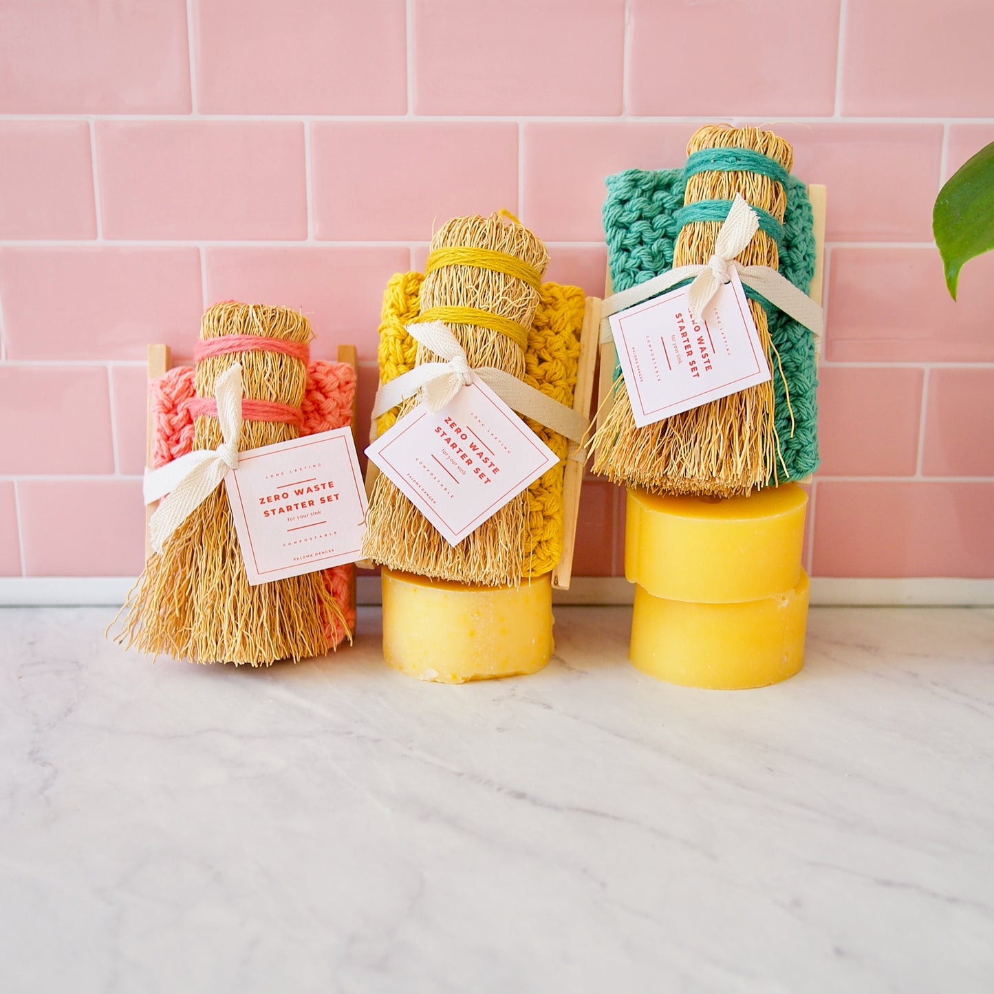 Zero Waste Scrub Set in Mustard Yellow