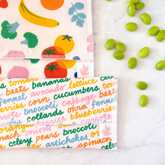 Reusable Snack Bag Set in Veggie Love