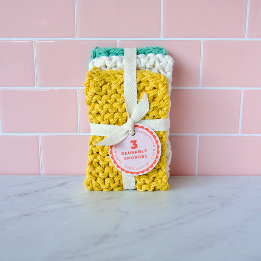 Cotton Sponge Pack- Daffodil