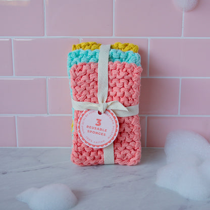 Reusable Cotton Sponge Pack in Pastel Colors