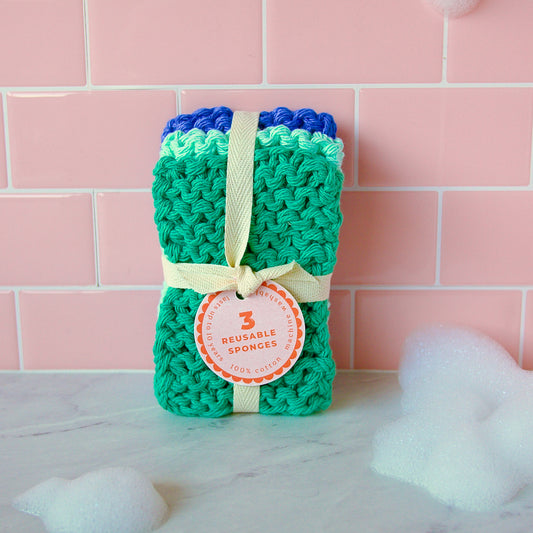 Reusable Sponge Pack in Cool Tones