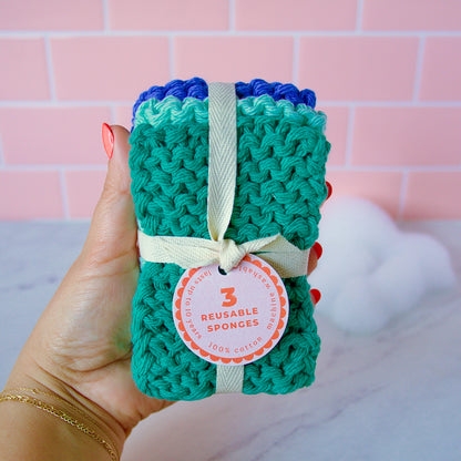 Reusable Sponge Pack in Cool Tones