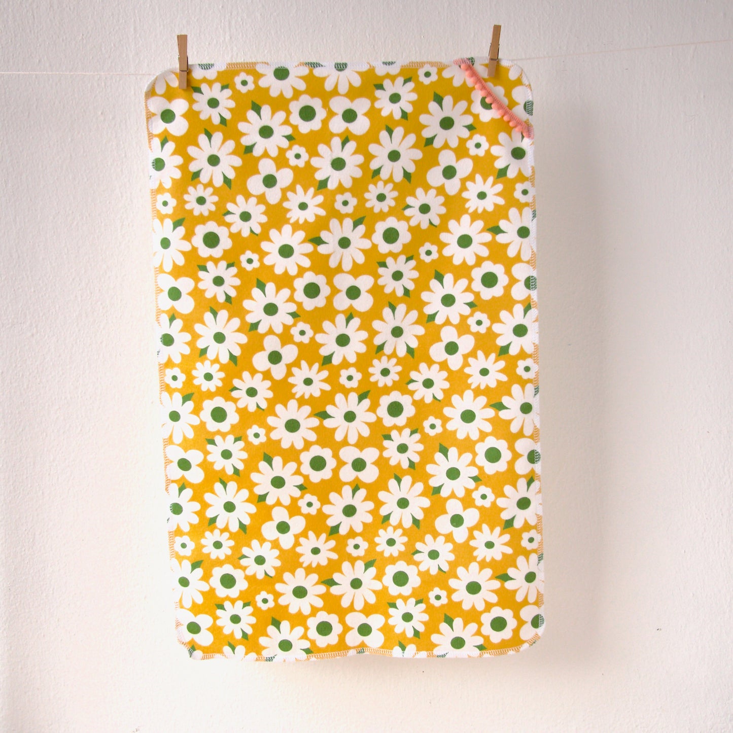 Retro Yellow Floral Tea Towel
